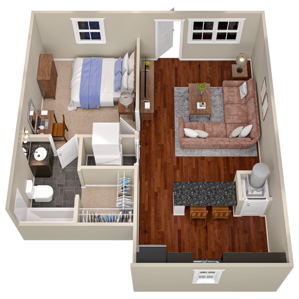 A1-Lodge—1×1-594-sf-3D-1