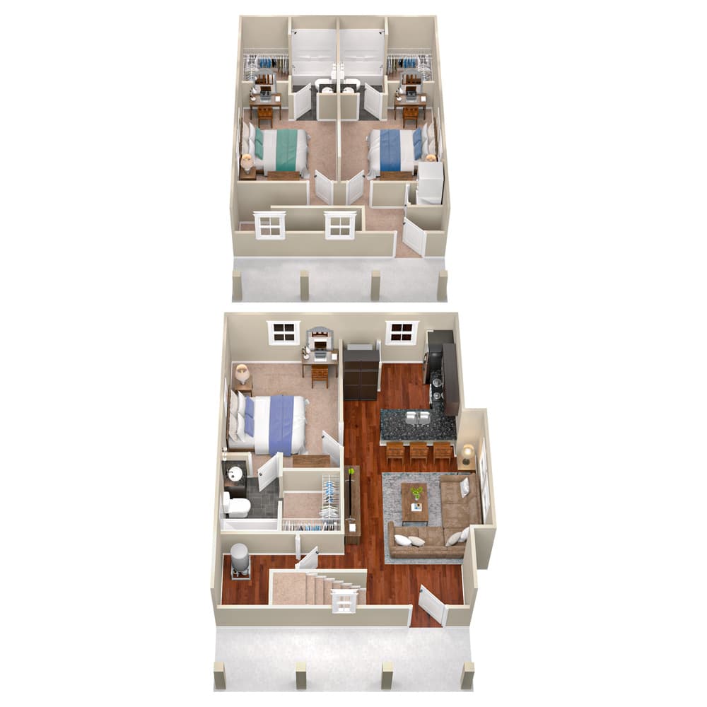 C3-Cottage—3×3-1346-sf-3D-1