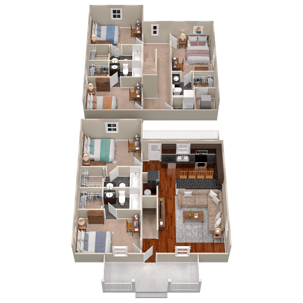 E4 Terrace Duplex Cottage – 5×5 3D 1